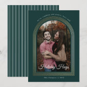 Gold Arch script, kerstfoto Feestdagenkaart (Voorkant / Achterkant)