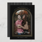 Gold Arch script, kerstfoto Feestdagenkaart (Voorkant / Achterkant)