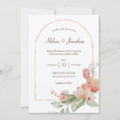 Gold Arch Waterverf Boho Wedding Invitation Kaart (Voorkant)