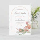 Gold Arch Waterverf Boho Wedding Invitation Kaart (Staand voorkant)