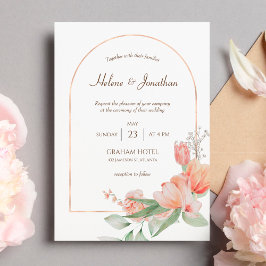 Gold Arch Waterverf Boho Wedding Invitation Kaart