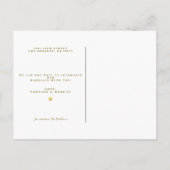 Gold Arched Lijst Trouwfoto Sla de datum op Aankondigingskaart (Achterkant)