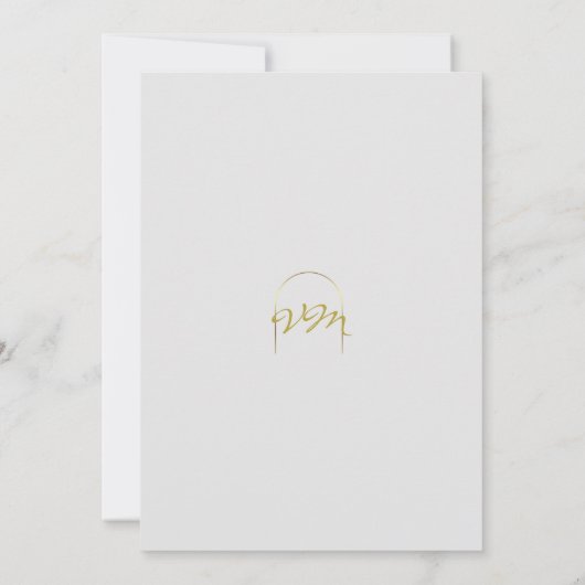 Gold Arched Lijst Trouwfoto Sla de datum op Save The Date (Achterkant)