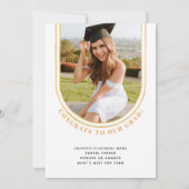 Gold Arches Foto-Afstuderen Aankondiging (Achterkant)