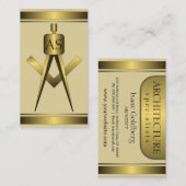Gold Architect Compass Architectonisch Visitekaart Visitekaartje (Voorkant / Achterkant)