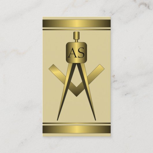 Gold Architect Compass Architectonisch Visitekaart Visitekaartje (Voorkant)