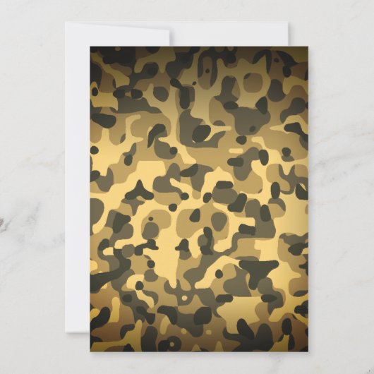 Gold Army Star Camouflage Militaire Pensioen Kaart (Achterkant)