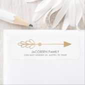Gold Arrow Christmas Kaart retour adreslabels Etiket (Insitu)
