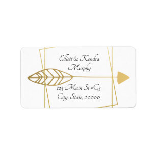 Gold Arrow en Geometric Persoonlijk adres Etiket