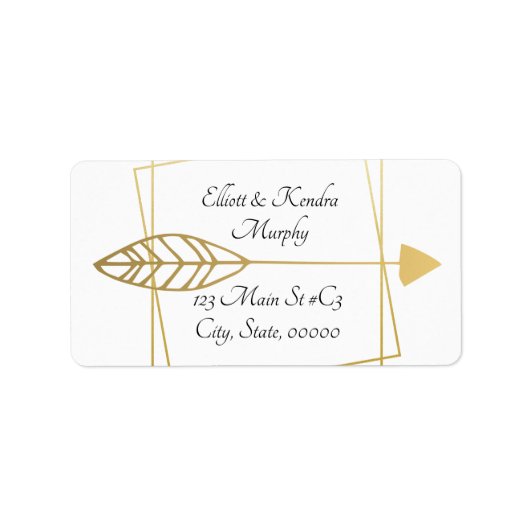 Gold Arrow en Geometric Persoonlijk adres Etiket (Voorkant)