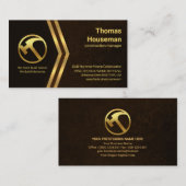 Gold Arrow Letter-R bruine marmer-contractant Visitekaartje (Voorkant / Achterkant)