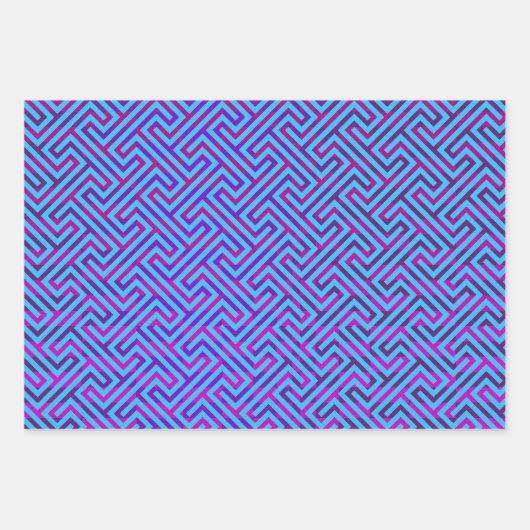 Gold Arrows en Sky Blue Meander Sampler Inpakpapier Vel (Voorkant 3)