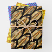 Gold Arrows en Sky Blue Meander Sampler Inpakpapier Vel (In situ)