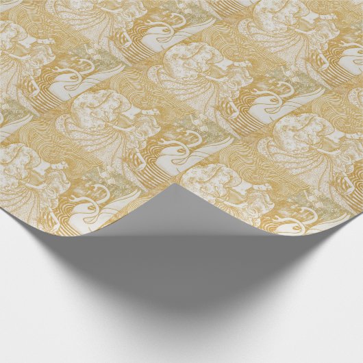 Gold Art  damestrekkende  apen Cadeaupapier (Hoek)