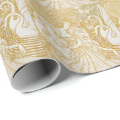 Gold Art  damestrekkende  apen Cadeaupapier (Rol Hoek)