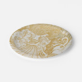 Gold Art  damestrekkende  apen Papieren Bordje (Gekanteld)