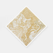 Gold Art damestrekkende apen Servet (Hoek)