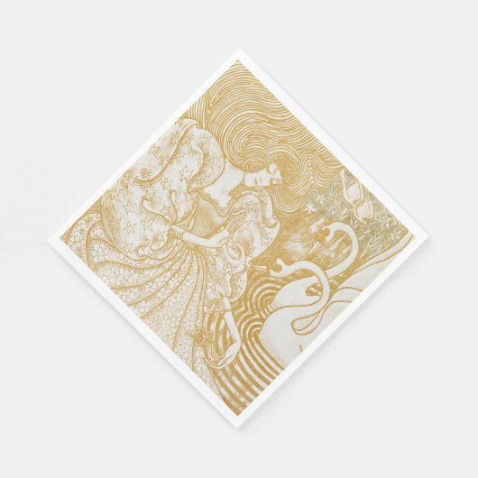 Gold Art damestrekkende apen Servet (Hoek)