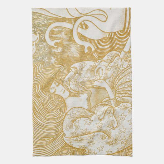 Gold Art  damestrekkende  apen Theedoek (Verticaal)