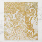 Gold Art  damestrekkende  apen Wijn Etiket (Enkel label)