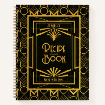 Gold Art Deco 1920s Stijlrecipe Boek