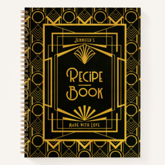 Gold Art Deco 1920s Stijlrecipe Boek