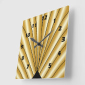 Gold Art Deco Design Vierkante Klok (Hoek)