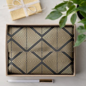 Gold Art Deco Diamonds op zwarte ontkoppeling Tissuepapier (Geschenk)