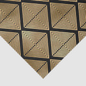 Gold Art Deco Diamonds op zwarte ontkoppeling Tissuepapier (Detail)