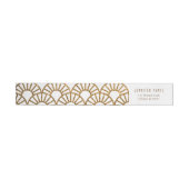 Gold Art Deco Fan Envelop Adres Wrap Label (Individueel)