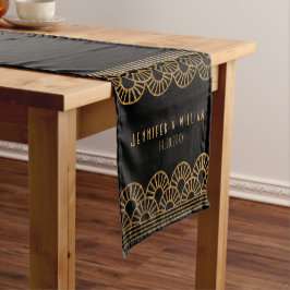 Gold Art Deco Fan Gatsby Wedding Table Runner Korte Tafelloper