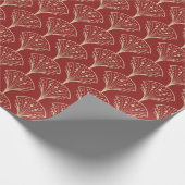 Gold Art Deco Fans on Red Background Cadeaupapier (Hoek)