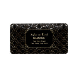  Gold Art Deco Fleur-de-lis Wedding Etiket