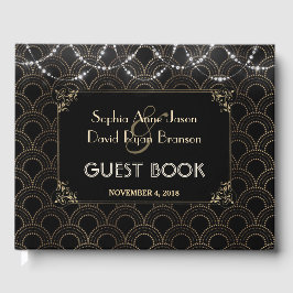  Gold Art Deco Fleur-de-lis Wedding Gastenboek