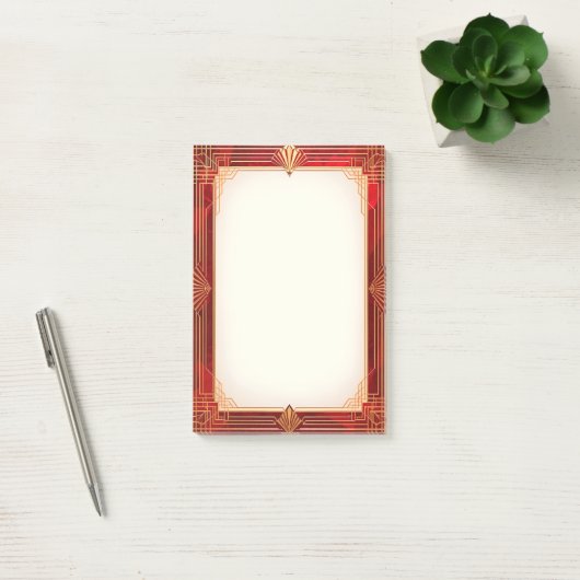 Gold Art Deco Frame on Red Post-it® Notes (Kantoor)
