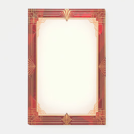 Gold Art Deco Frame on Red Post-it® Notes
