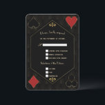 Gold Art Deco Gatsby Casino Vegas Poker Wedding RSVP Kaartje<br><div class="desc">Uniek casino Royale en Great Gatsby voor het kaartontwerp. Hij heeft een  kunstdecostijl,  Roaring 20's oude Hollywood,  faux flour-de-lis,  kaartenpakken. Gebruik het gereedschap Personaliseren om je gegevens toe te voegen. Voor meer,  bezoek alsjeblieft mijn Gatsby Casino Collectie.</div>