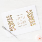 Gold Art Deco Gatsby Style Custom Wedding Sticker (Envelop)