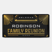 Gold Art Deco-gezinshereniging Spandoek (Horizontaal)