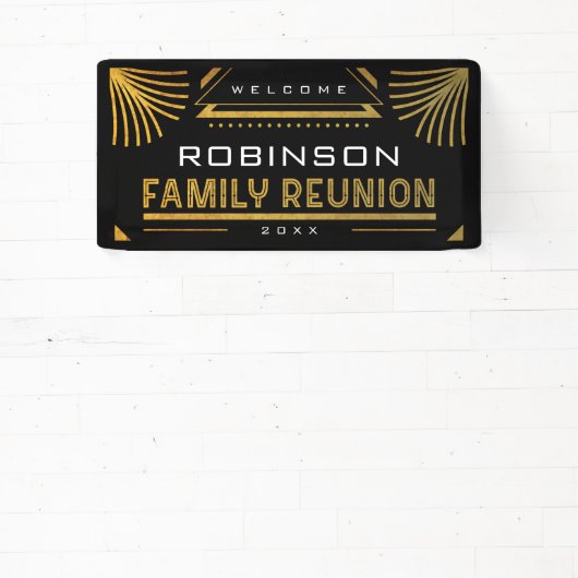 Gold Art Deco-gezinshereniging Spandoek (Insitu)