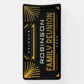 Gold Art Deco-gezinshereniging Spandoek (Verticaal)