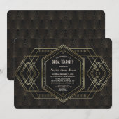 Gold Art Deco Great Gatsby Vrijgezellenfeest Tea P Kaart (Voorkant / Achterkant)