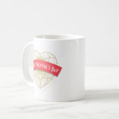 Gold Art Deco Heart Valentijn-dag Koffiemok (Voorkant links)