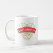 Gold Art Deco Heart Valentijn-dag Koffiemok (Links)