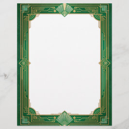 Gold Art Deco Lijst op groen Briefhoofd
