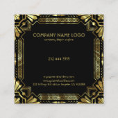 Gold Art Deco-lijst Vierkante Visitekaartje (Achterkant)
