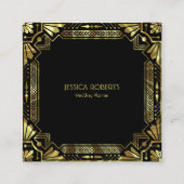 Gold Art Deco-lijst Vierkante Visitekaartje (Voorkant)