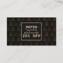  Gold Art Deco Monogram Makeup Artiest Aanbevelingskaartje