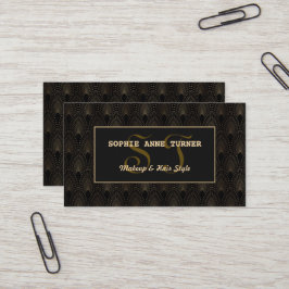  Gold Art Deco Monogram Makeup Artiest Visitekaartje