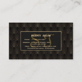  Gold Art Deco Monogram Makeup Artiest Visitekaartje (Achterkant)